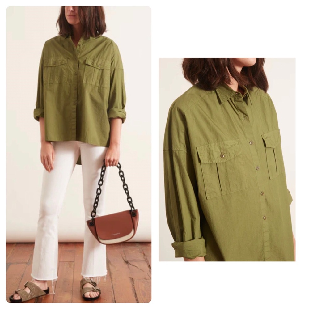 NWOT TopShop Oversized Surplus Army Green Shirt